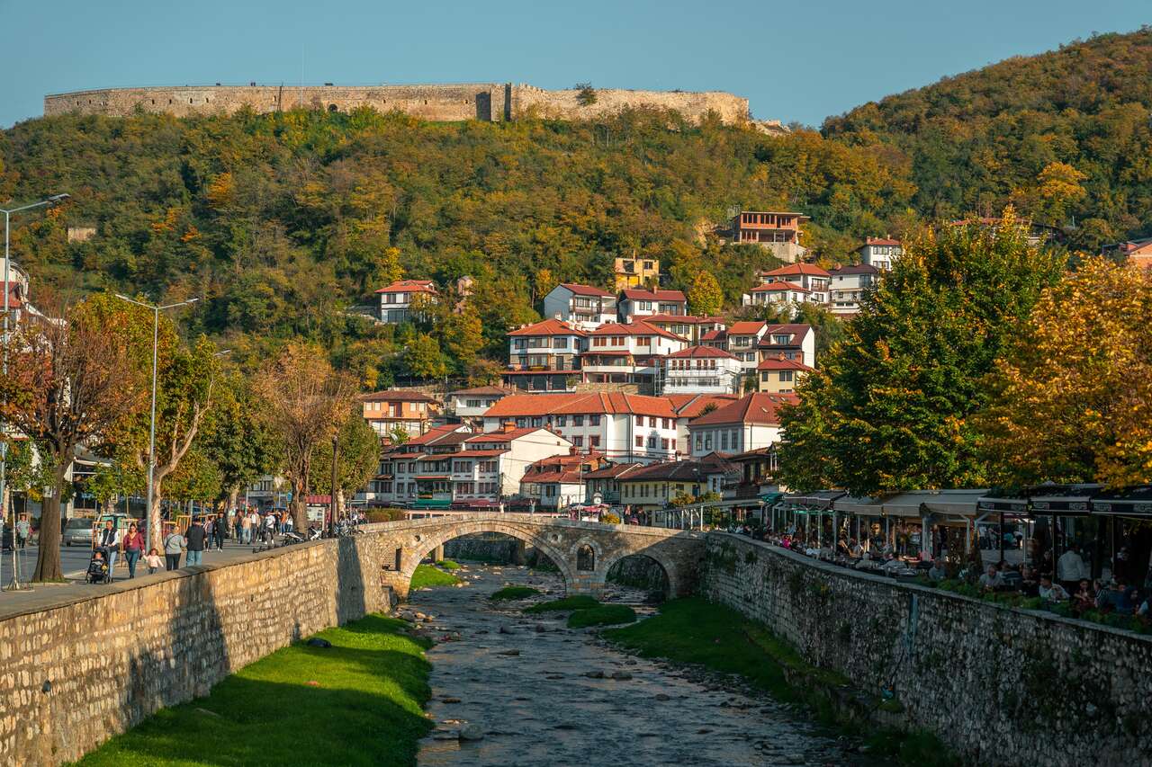 Stone Bridge and Shadervan Square in Prizren